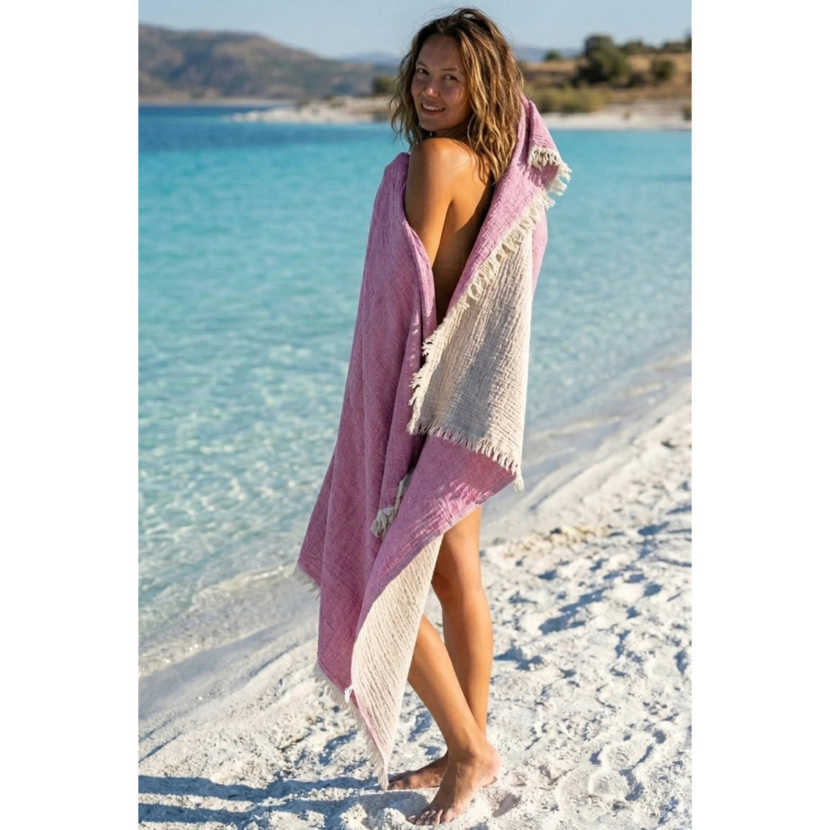 Calmera Doppia Two-Tone Cotton Turkish Pestemal