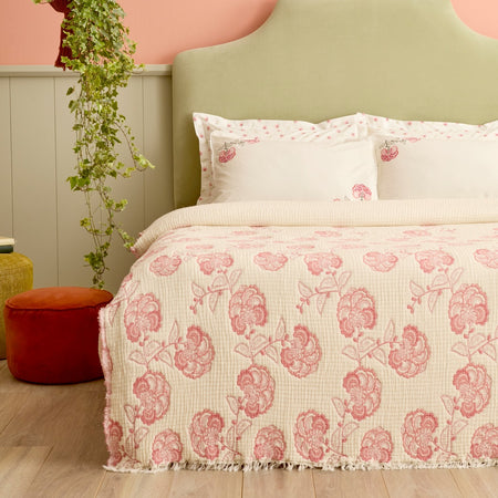 Karaca Home Lioren 100% Cotton Nish Set Double Bed Quilted Bedding Set Multicolour - MALLTURK