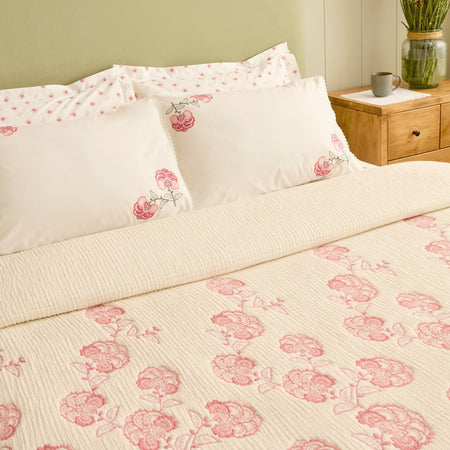 Karaca Home Lioren 100% Cotton Nish Set Double Bed Quilted Bedding Set Multicolour - MALLTURK