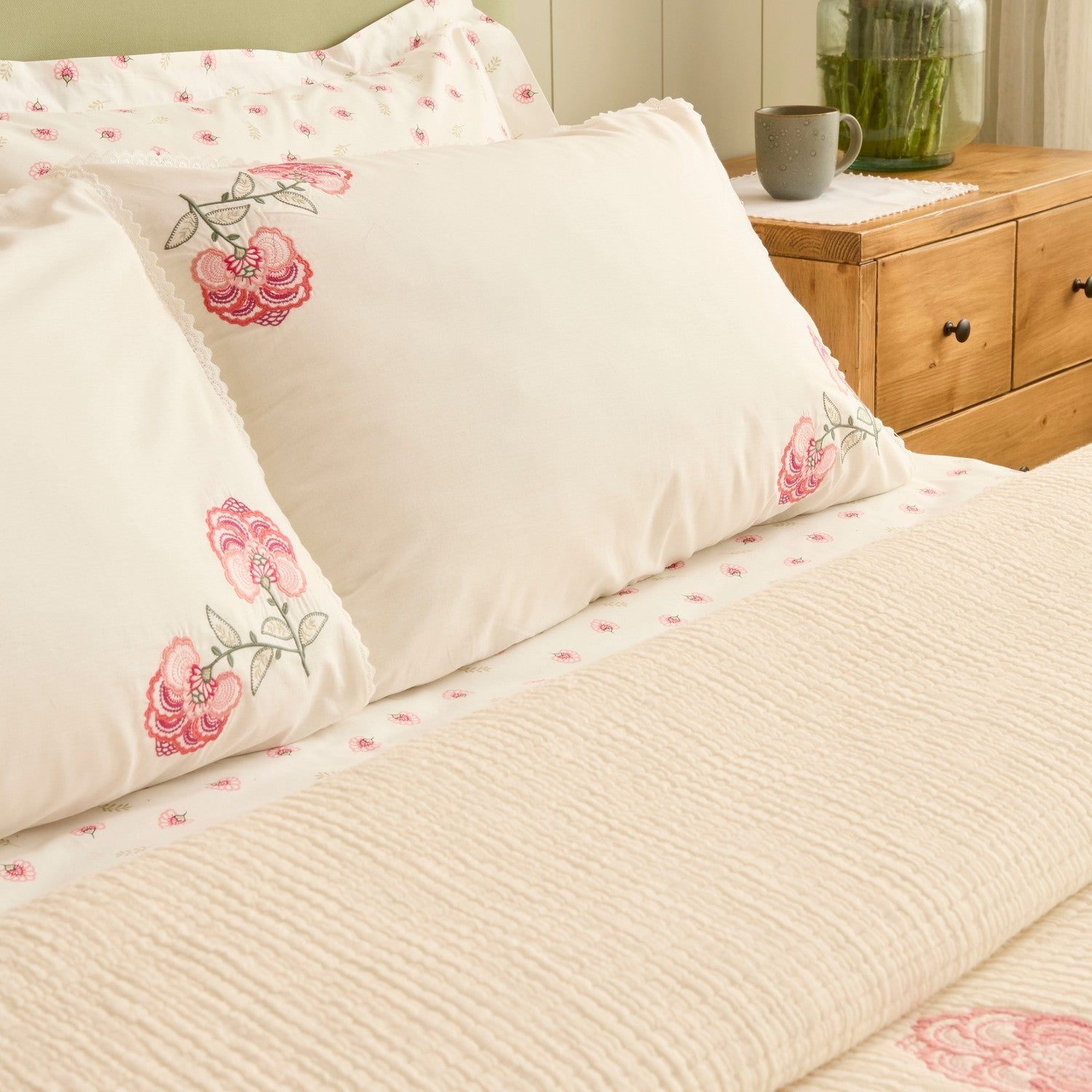 Karaca Home Lioren 100% Cotton Nish Set Double Bed Quilted Bedding Set Multicolour - MALLTURK