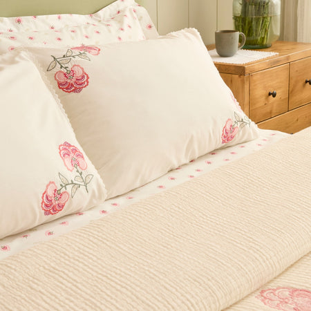 Karaca Home Lioren 100% Cotton Nish Set Double Bed Quilted Bedding Set Multicolour - MALLTURK