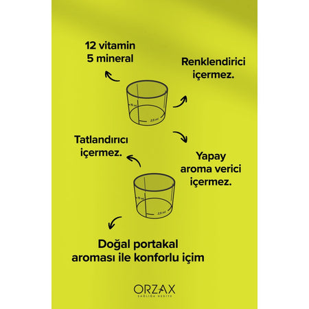 Orzax Ocean Vitamin Mineral 150 ml Orange Flavor Multivitamin Supplement 13 Vitamin and 5 Mineral Icerir - MALLTURK