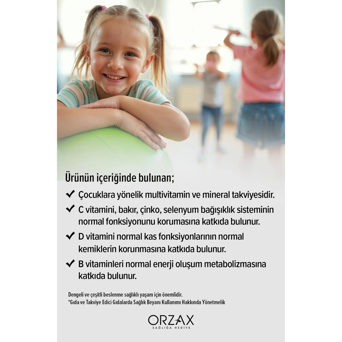 Orzax Ocean Vitamin Mineral 150 ml Orange Flavor Multivitamin Supplement 13 Vitamin and 5 Mineral Icerir - MALLTURK