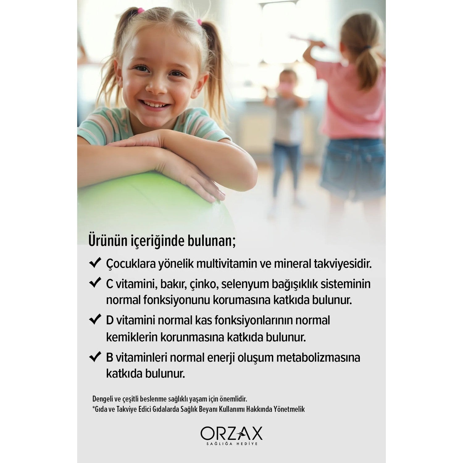 Orzax Ocean Vitamin Mineral 150 ml Orange Flavor Multivitamin Supplement 13 Vitamin and 5 Mineral Icerir - MALLTURK