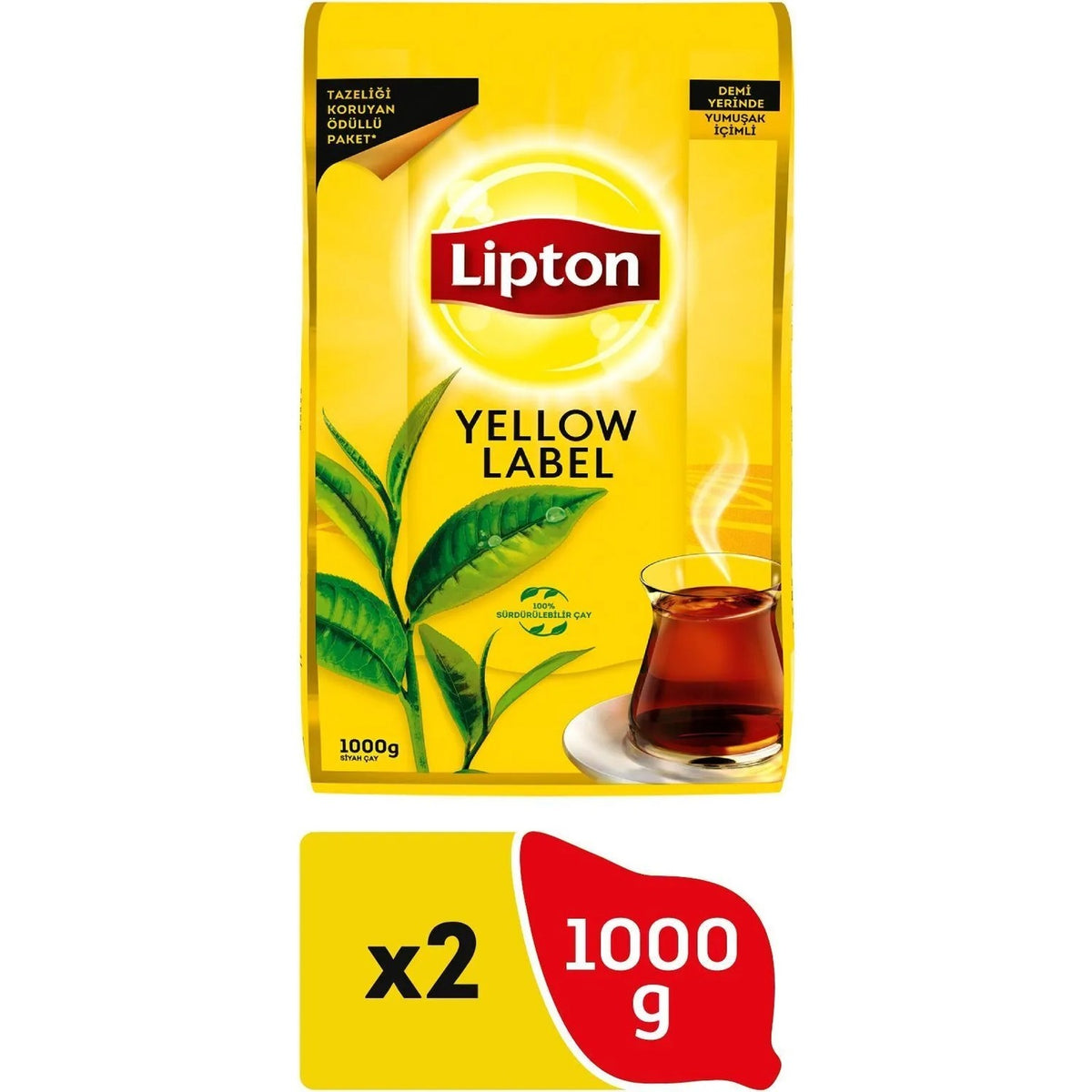 Lipton Yellow Label loose leaf black tea 1000 g x 2 natural leaf tea Aromasiyla smooth taste - MALLTURK