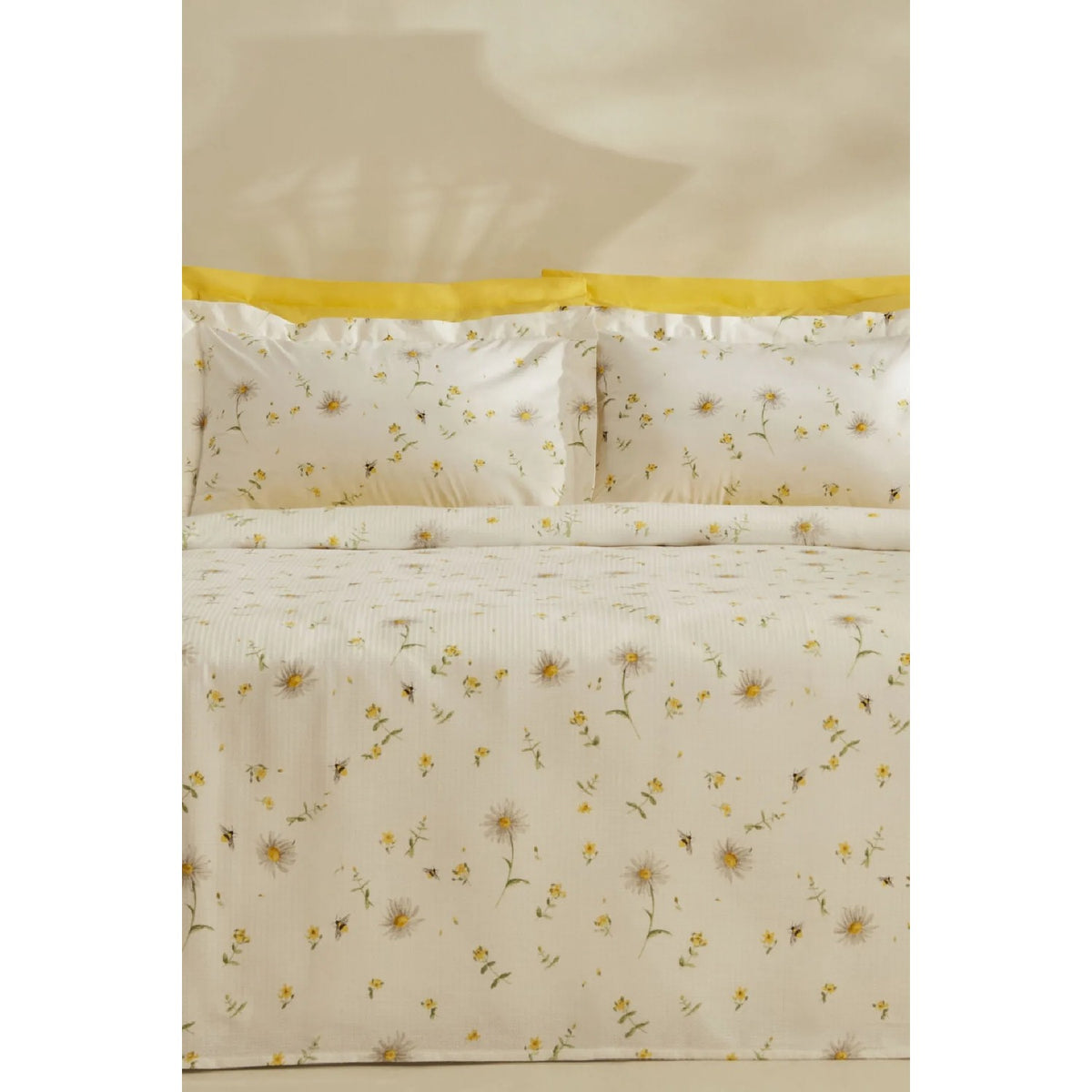 Karaca Home Emma Single Pike Set, 100% Cotton, Yellow Patterned, 3 Pieces - MALLTURK
