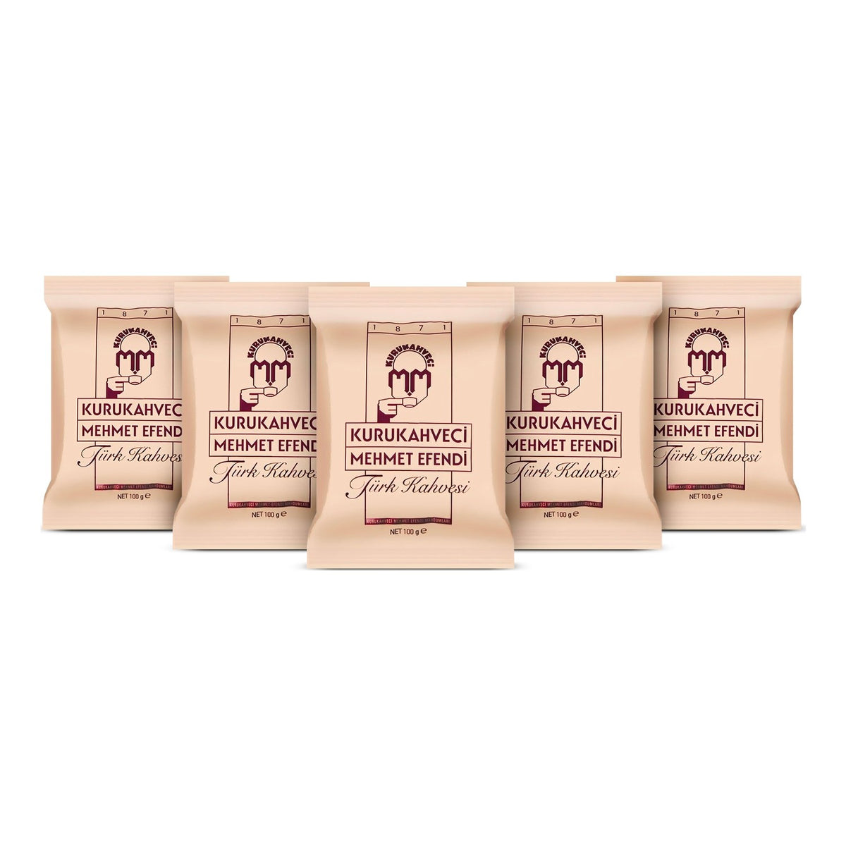 Kurukahveci Mehmet Efendi - Mehmet Efendi 100 gr x 5 Packs - Ground Coffee, Caffeinated, Origin: Turkiye, intense Aroma - MALLTURK