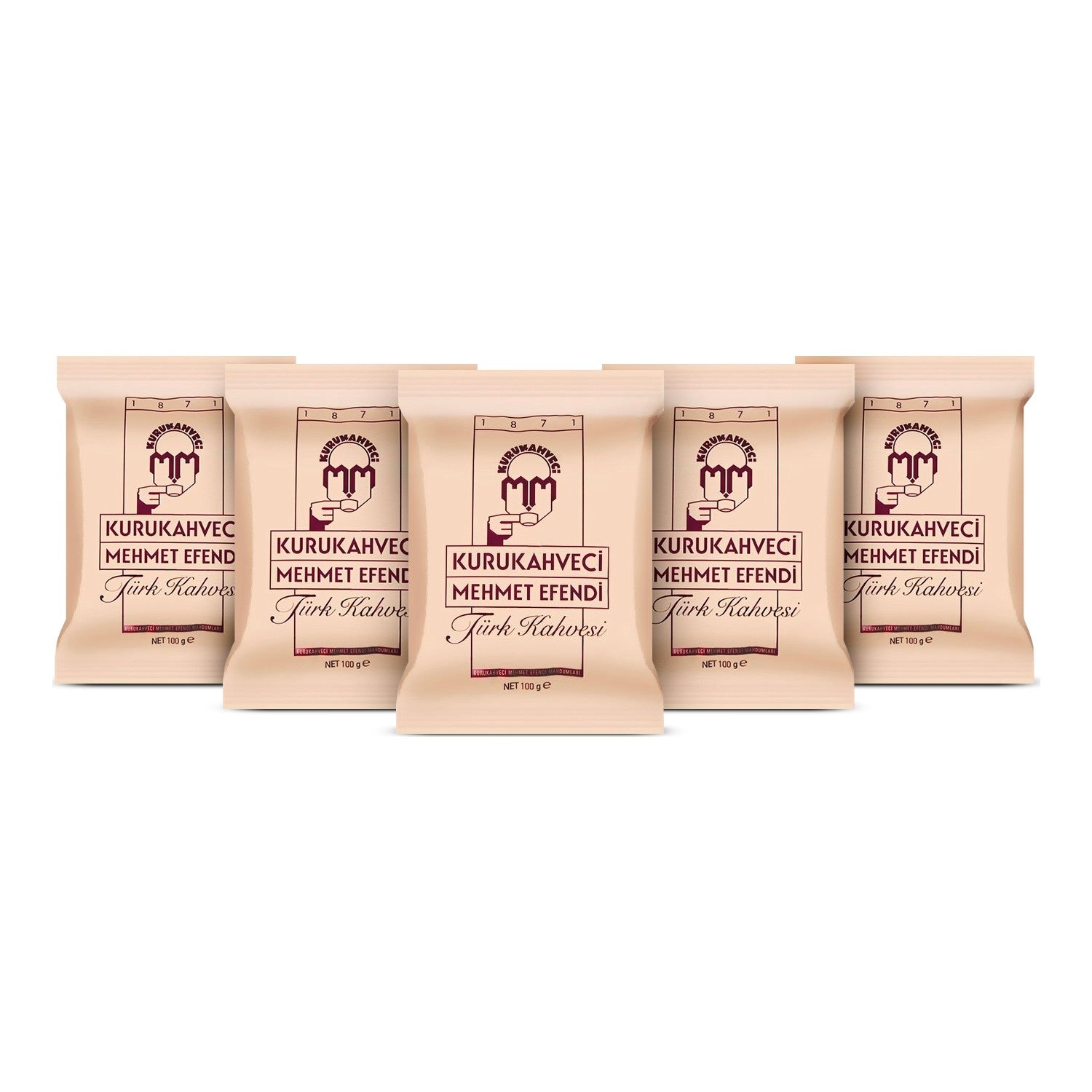 Kurukahveci Mehmet Efendi - Mehmet Efendi 100 gr x 5 Packs - Ground Coffee, Caffeinated, Origin: Turkiye, intense Aroma - MALLTURK