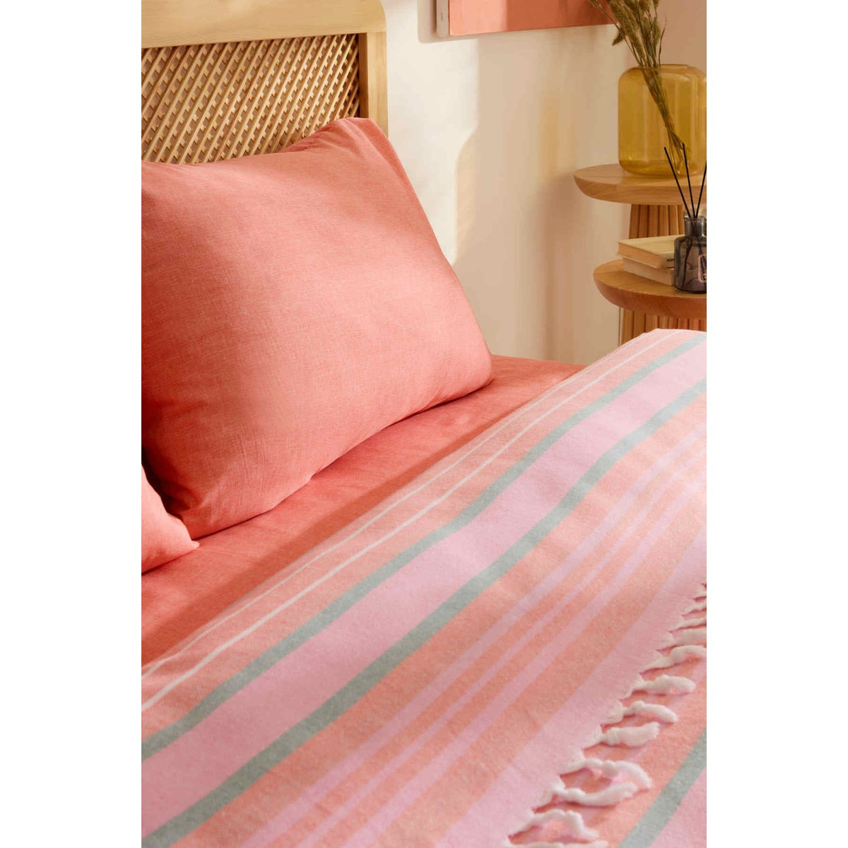 Karaca Home Lynora Double Bedspread and Quilt Set Orange - MALLTURK