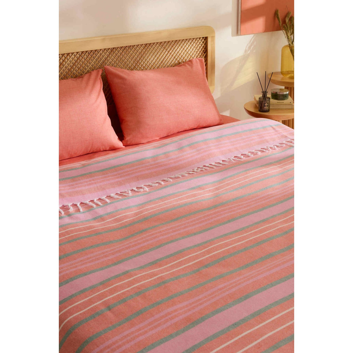 Karaca Home Lynora Double Bedspread and Quilt Set Orange - MALLTURK