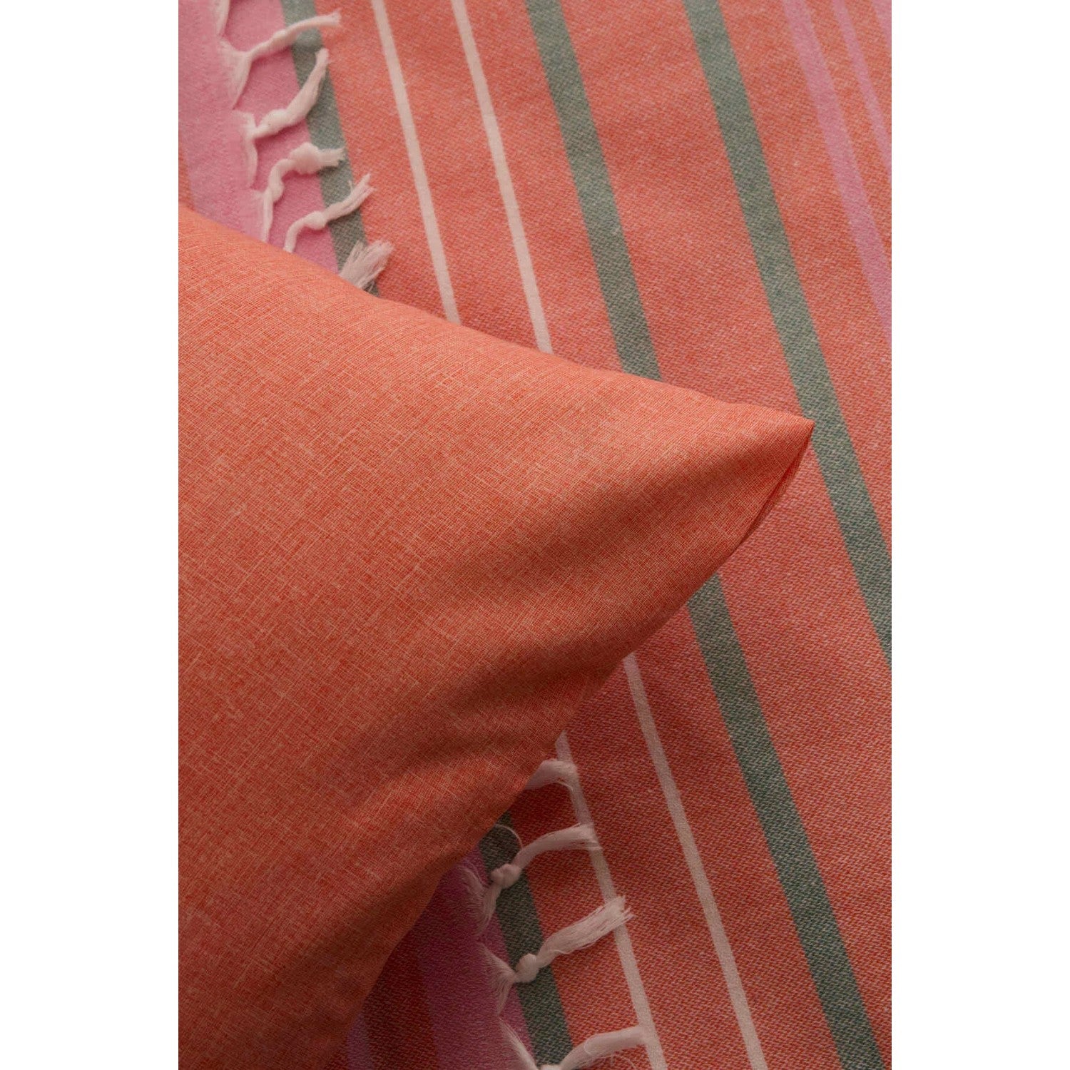 Karaca Home Lynora Double Bedspread and Quilt Set Orange - MALLTURK