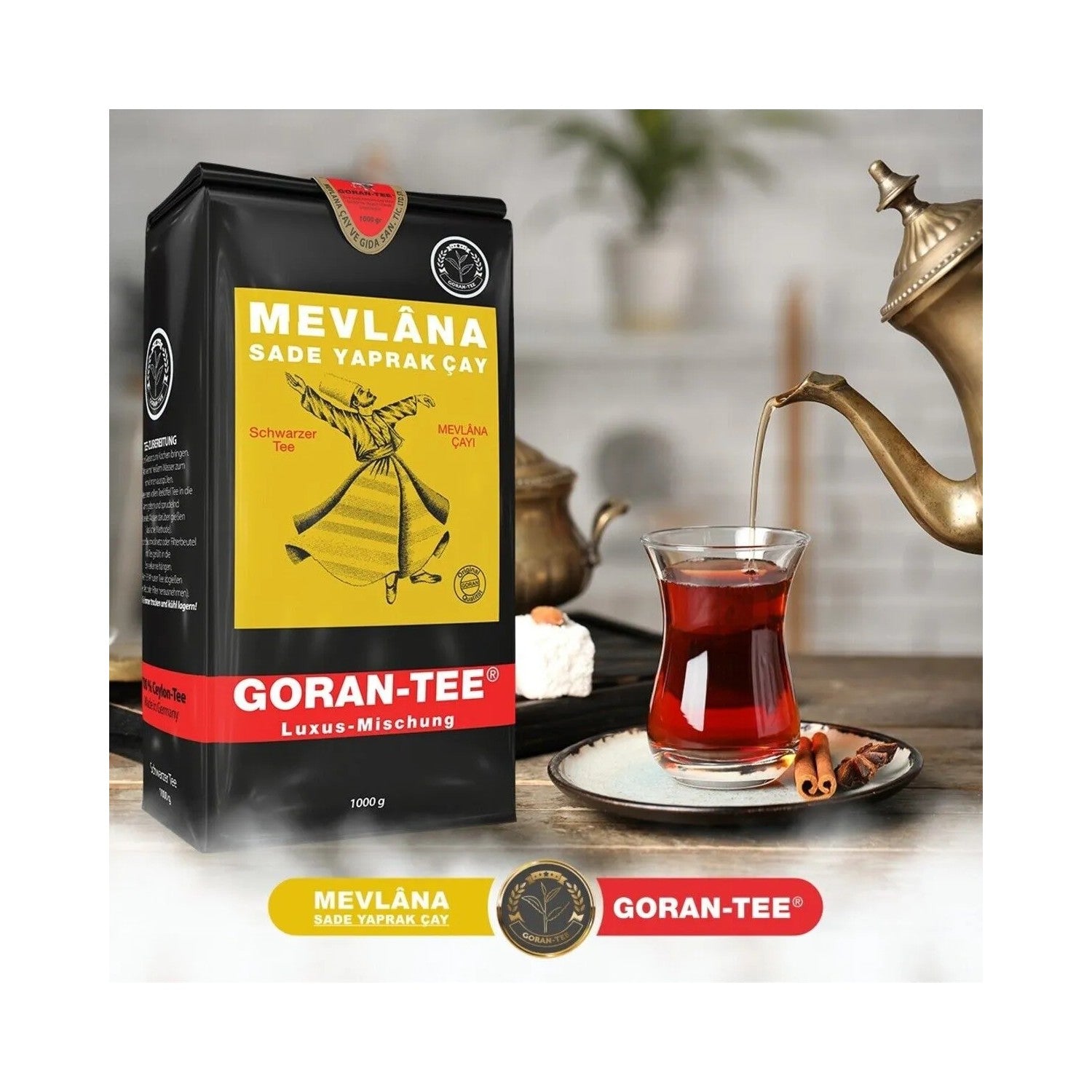 Mevlana tea 1000 G black tea Goran Tee quality Sri Lanka Menseli plain leaf tea - MALLTURK