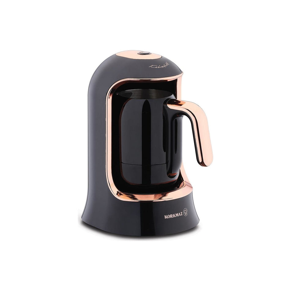 Korkmaz Kahvekolik Deluxe A860-09 Automatic Coffee Maker, Black and Rose Gold - MALLTURK