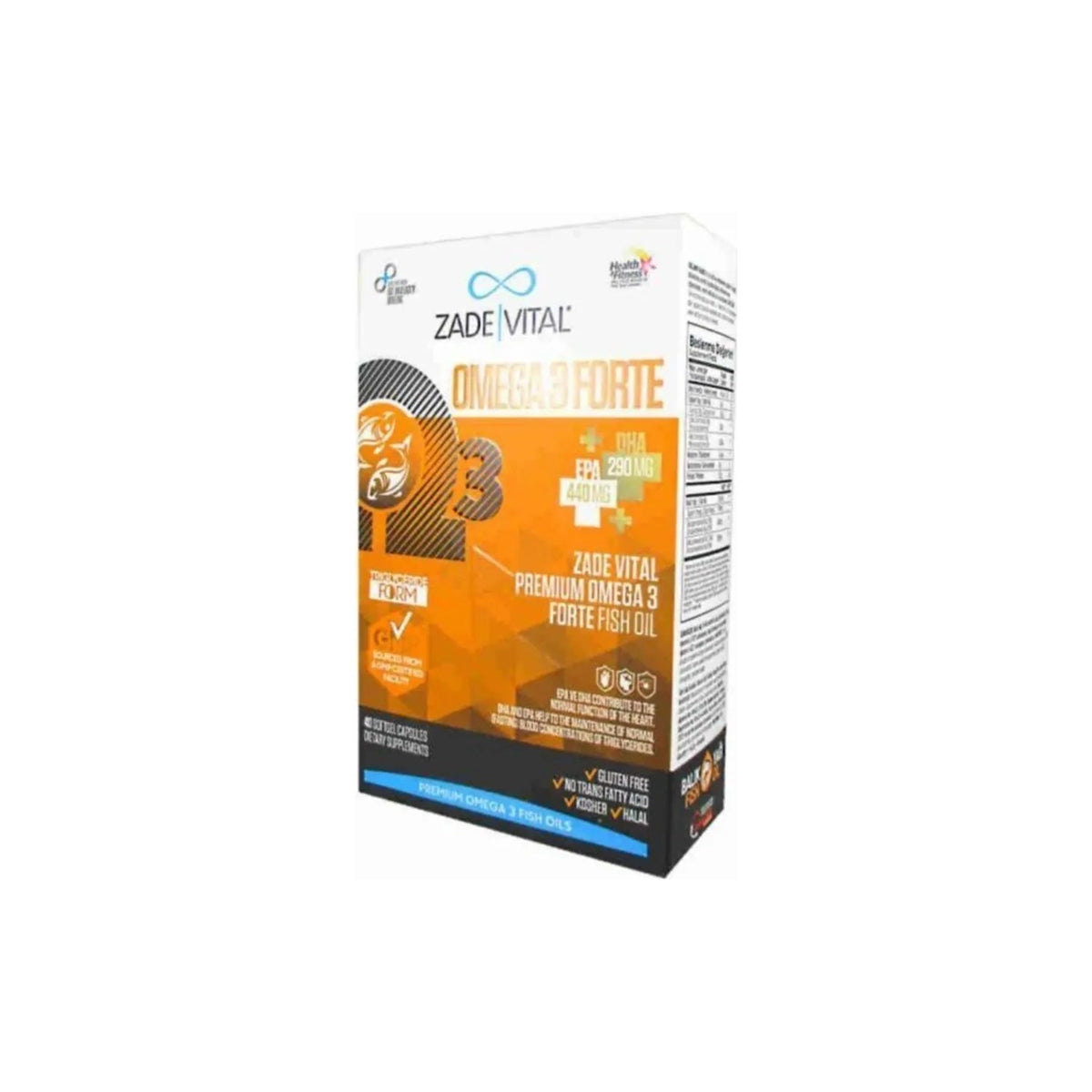 Zade Vital Omega 3 Forte Dogal with Immune Support Destekli Energy Support 40 Softgel - MALLTURK