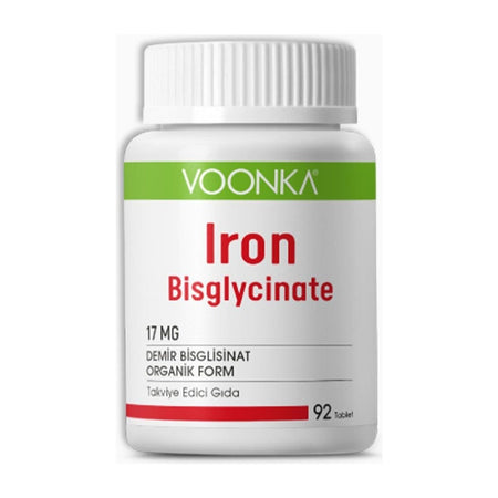 Voonka Iron Bisglycinate 92 Tablets Iron Supplement For Organic Form - MALLTURK