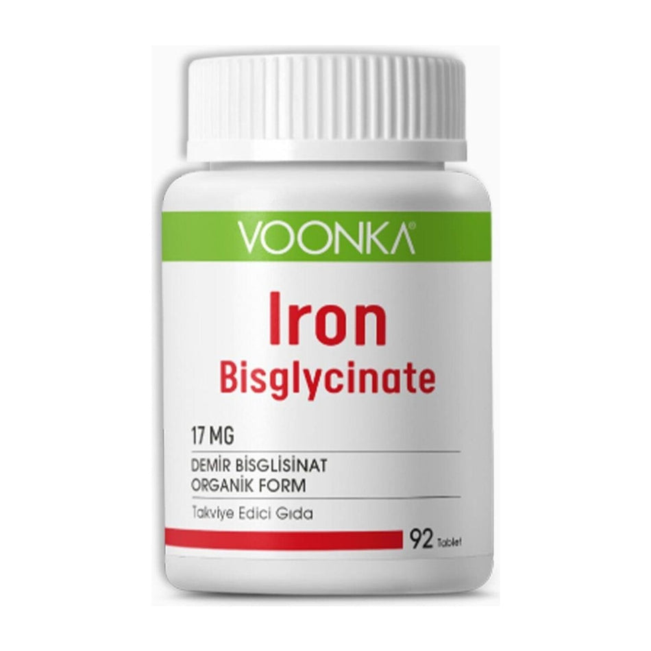 Voonka Iron Bisglycinate 92 Tablets Iron Supplement For Organic Form - MALLTURK