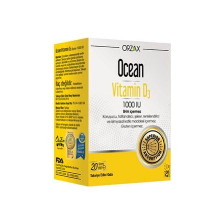 Orzax Ocean Vitamin D3 1000 lU Spray 20 ml - MALLTURK
