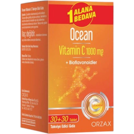 Orzax Ocean Vitamin C 1000 mg 30+30 Tablet 1 Alana 1 Bedava - MALLTURK