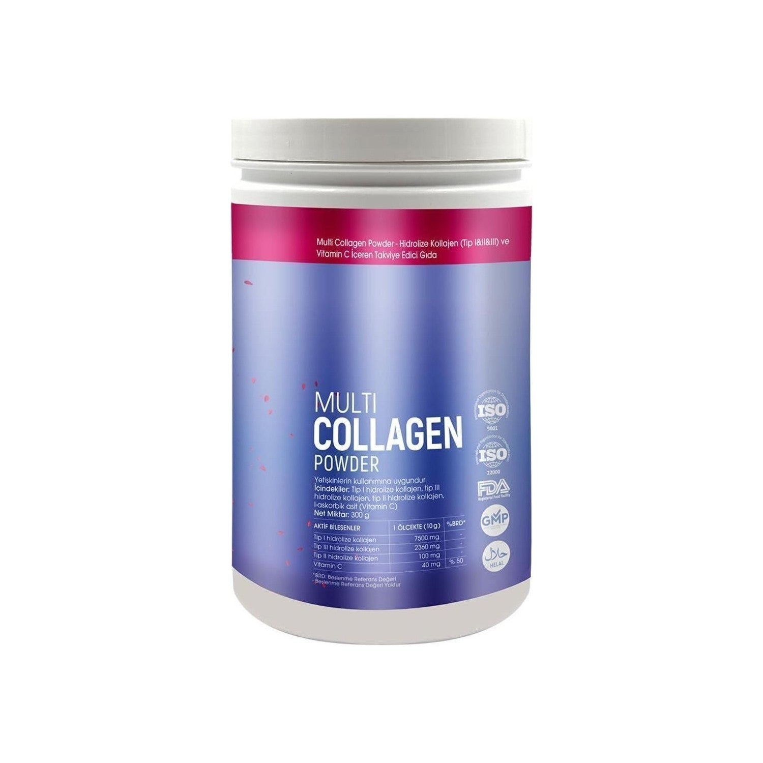Voonka Multi Collagen Powder 300 g Hydrolyzed Collagen - MALLTURK