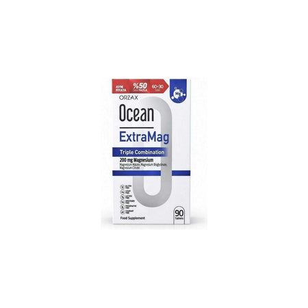 Orzax Ocean Extramag 90 Tablet Uclu Kombinasyon with 200 mg Magnesium Dietary Supplement - MALLTURK