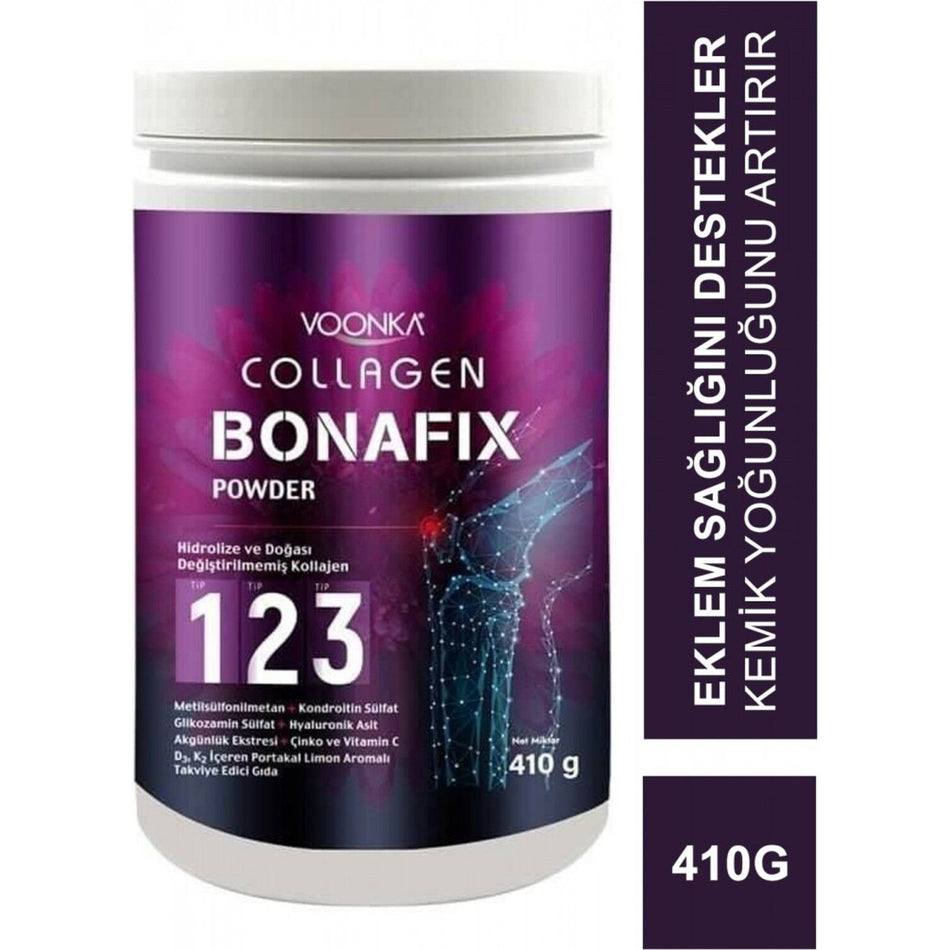 Voonka Collagen Bonafix Powder Type 1-2-3 Powder 410 g Joint Hydrolyzed Collagen and Vitamins - MALLTURK