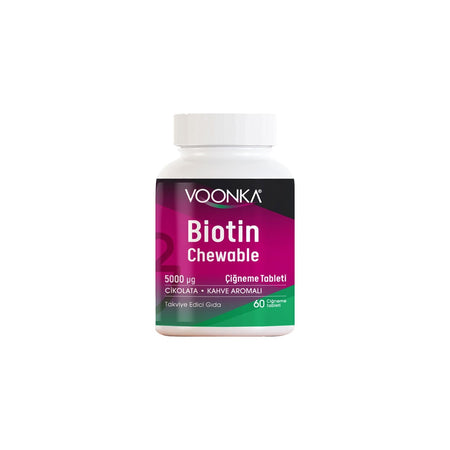 Voonka Biotin 5000 mcg 60 Chewable Tablets - MALLTURK