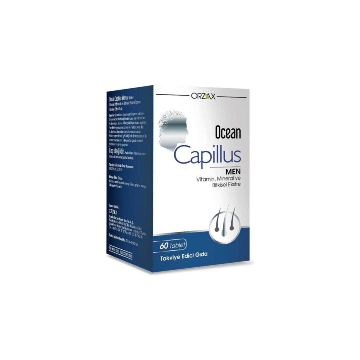 Orzax Ocean Capillus Men 60 Tablet Vitamin and Mineral with Bitkisel Ekstre Turkey Origin - MALLTURK