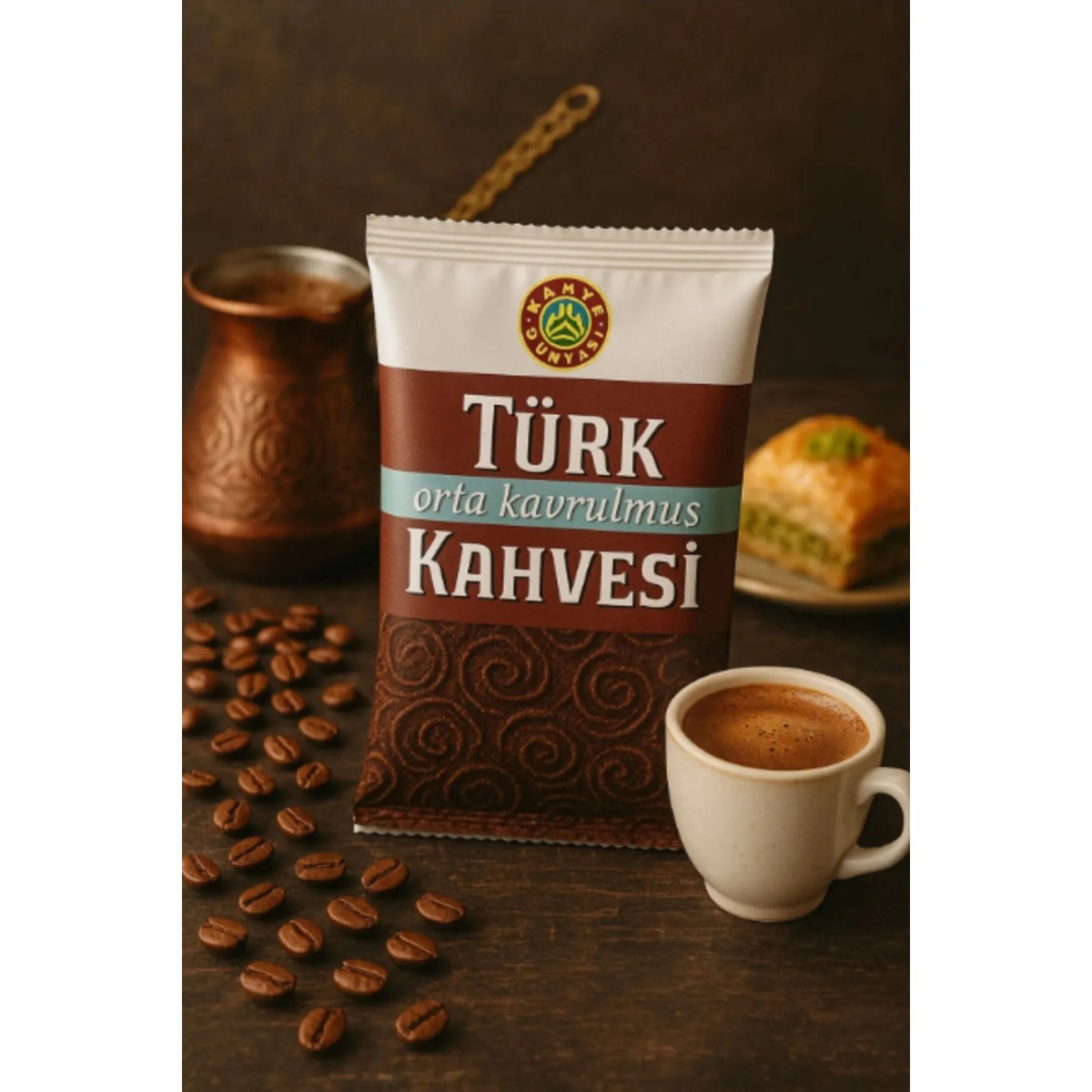 Coffee World Medium Roast Turkish Coffee 100 gr x 2 Pack Balanced Flavor from Turkiye - MALLTURK