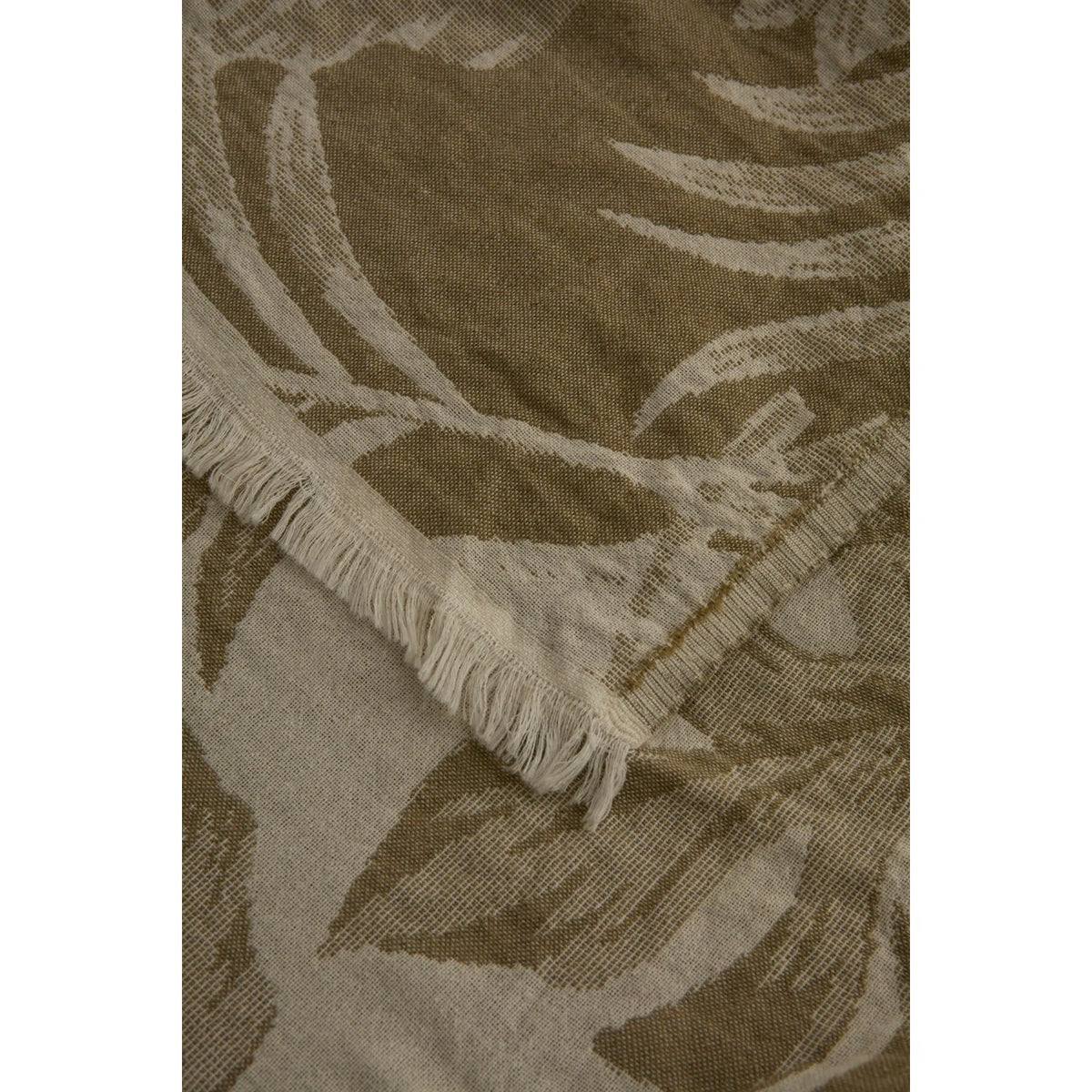 Karaca Home Leafy Sea Muslin Double Single Quilt Khaki - MALLTURK