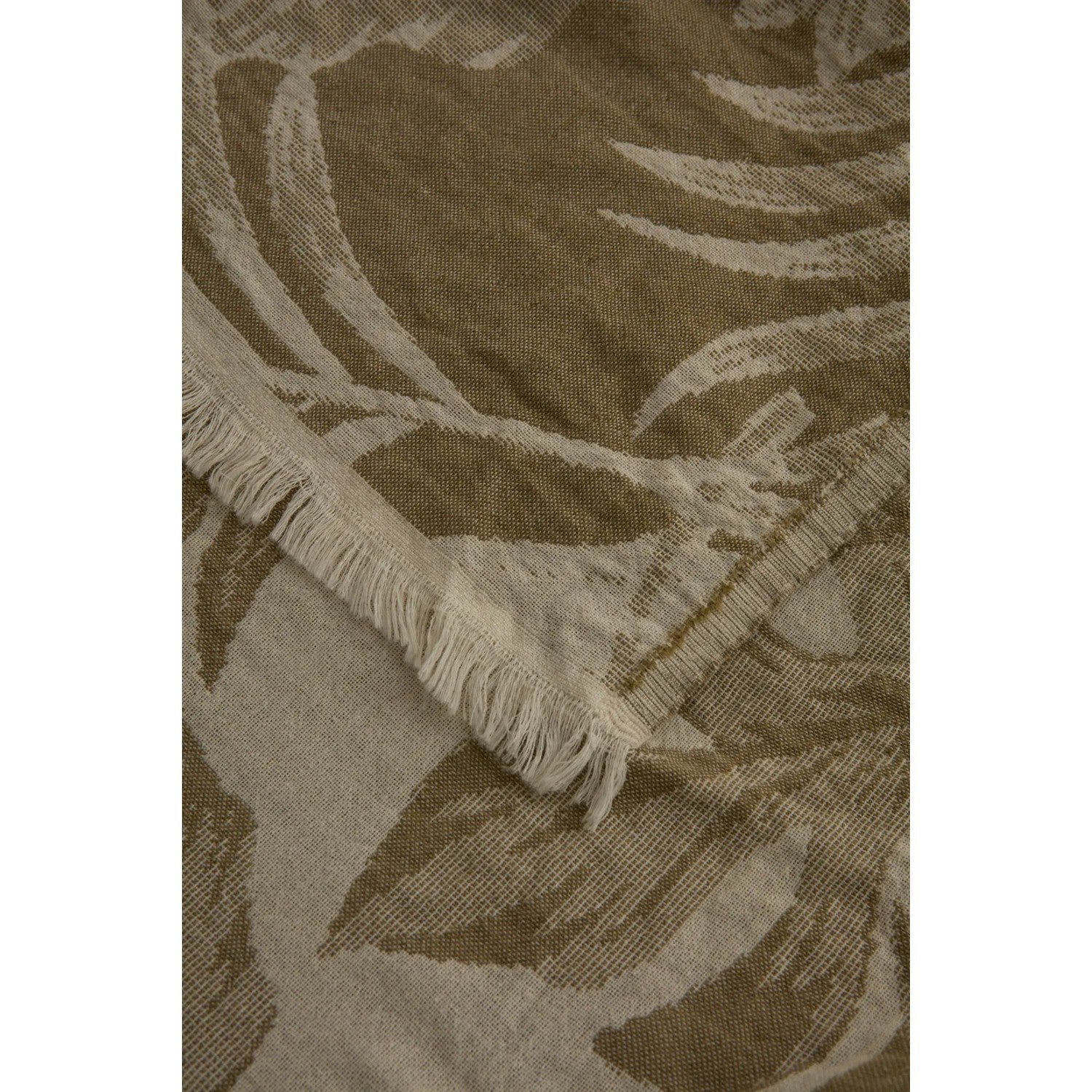 Karaca Home Leafy Sea Muslin Double Single Quilt Khaki - MALLTURK