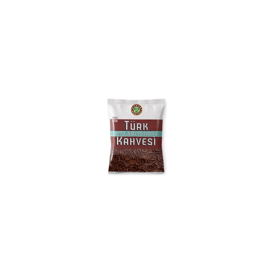 Coffee World Medium Roast Turkish Coffee 100 gr x 12 Pack Originating from Turkiye, intense Aroma - MALLTURK