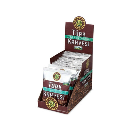 Coffee World Medium Roast Turkish Coffee 100 gr x 12 Pack Originating from Turkiye, intense Aroma - MALLTURK