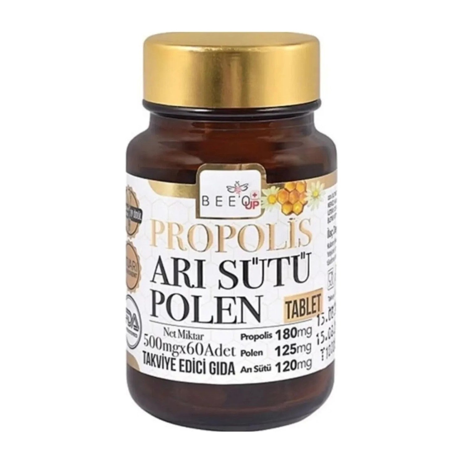 BEE'O 500 mg Propolis Royal Jelly Bee Pollen Lozenges 60 Pieces