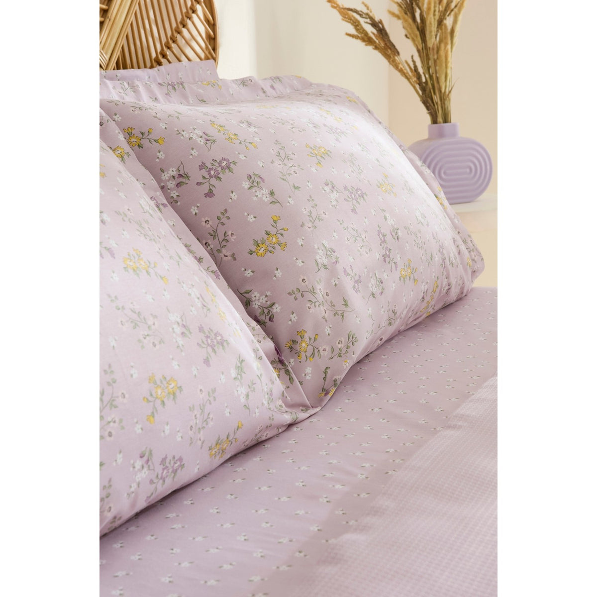 Karaca Home Noa Light Plum Bamboo Double Bed Quilt Set 200x220 cm (2 Pieces) Pillowcases - MALLTURK