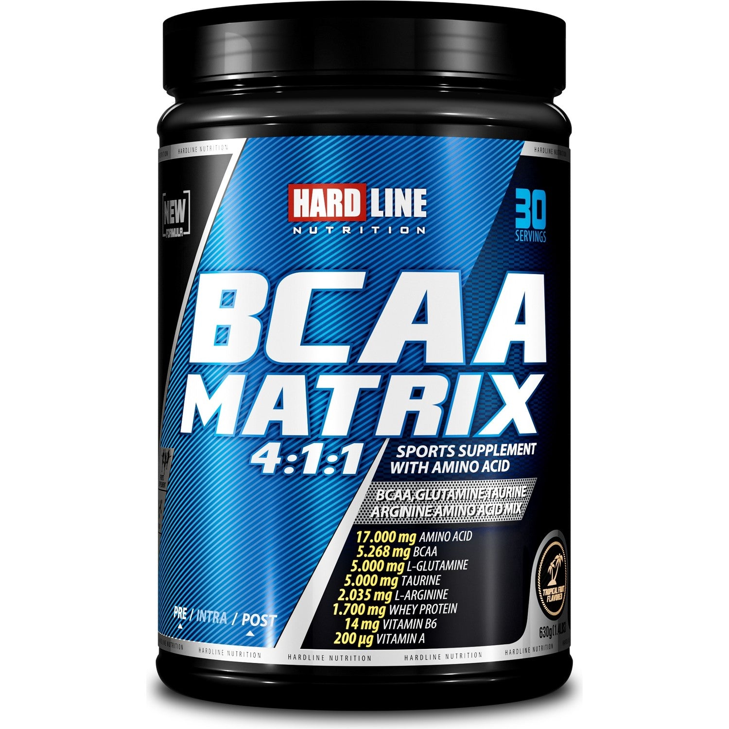 Hardline Nutrition BCAA Matrix 630g Tropical Fruit Adult Sports Nutrition - MALLTURK