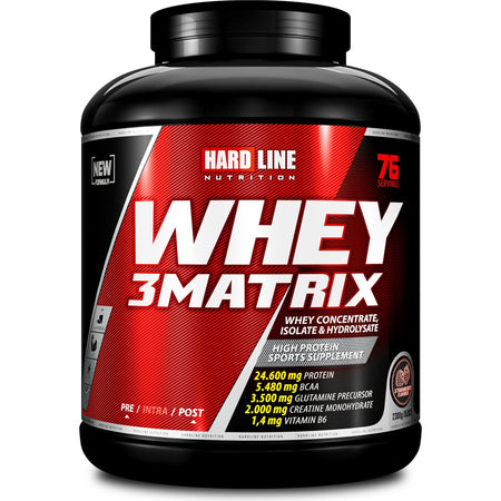Hardline Nutrition Hardline Whey 3 Matrix Protein Powder 2300 gr Strawberry Flavored Made in Türkiye - MALLTURK