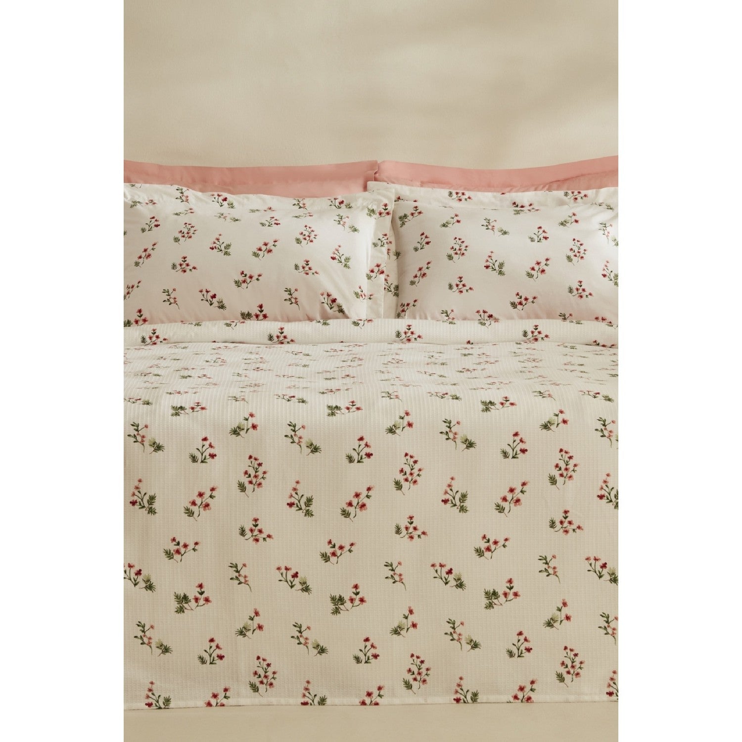 Karaca Home Silvie 100% Cotton Single Pique Set Red - MALLTURK