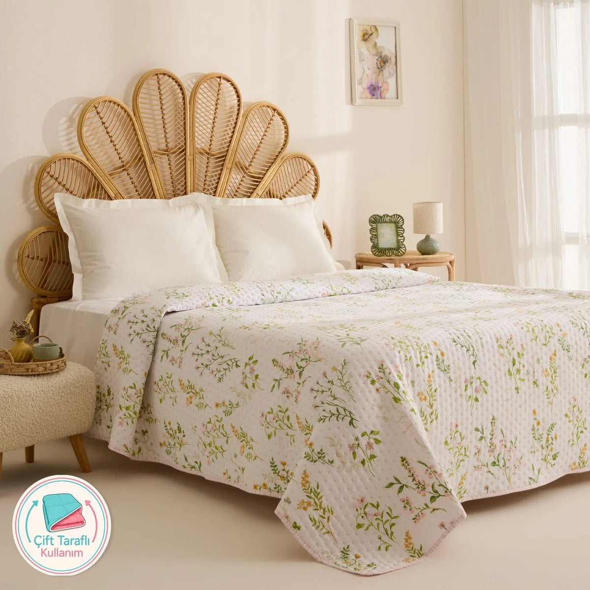 Karaca Home Sara Double Multi-Purpose Bedspread Multicolor - MALLTURK