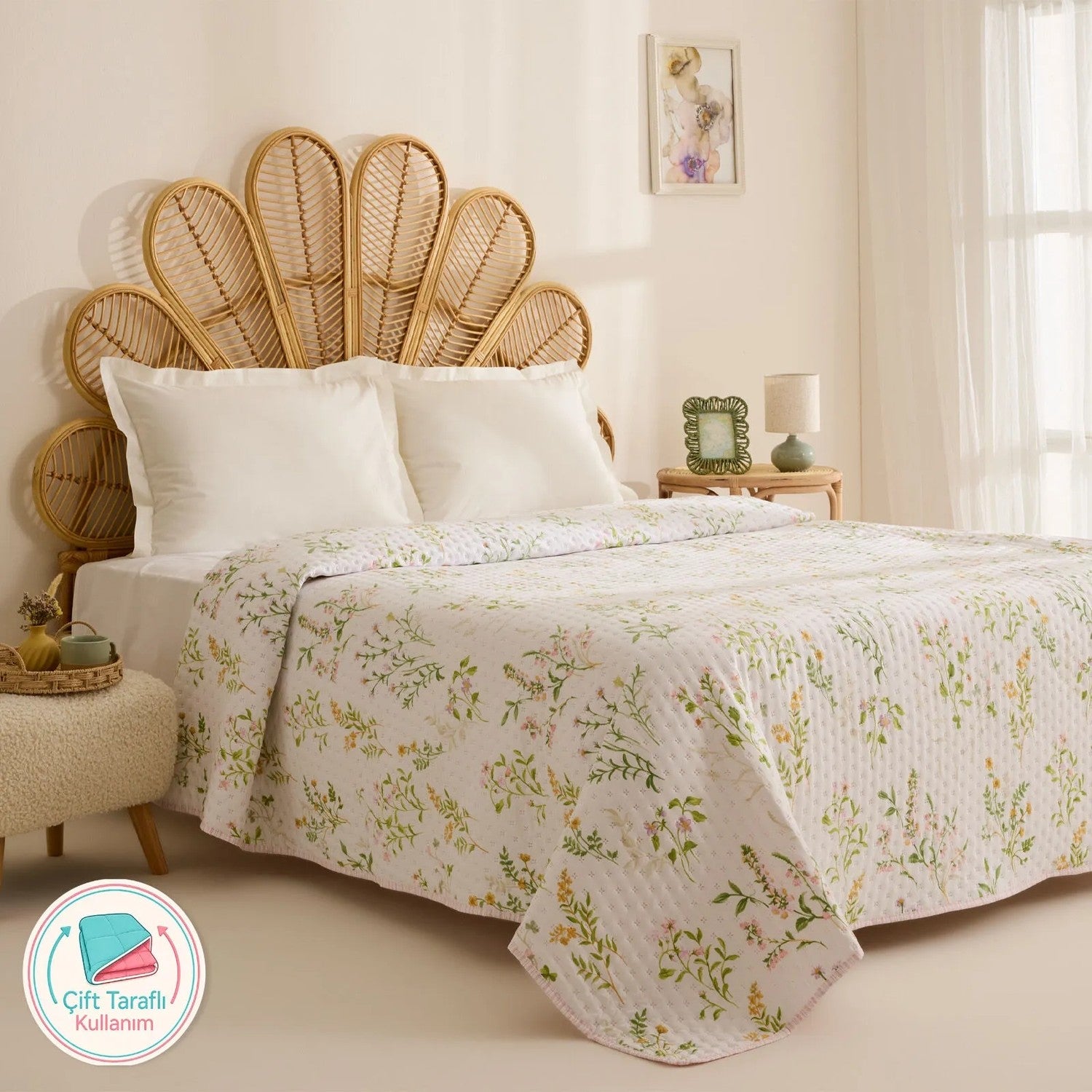 Karaca Home Sara Double Multi-Purpose Bedspread Multicolor - MALLTURK