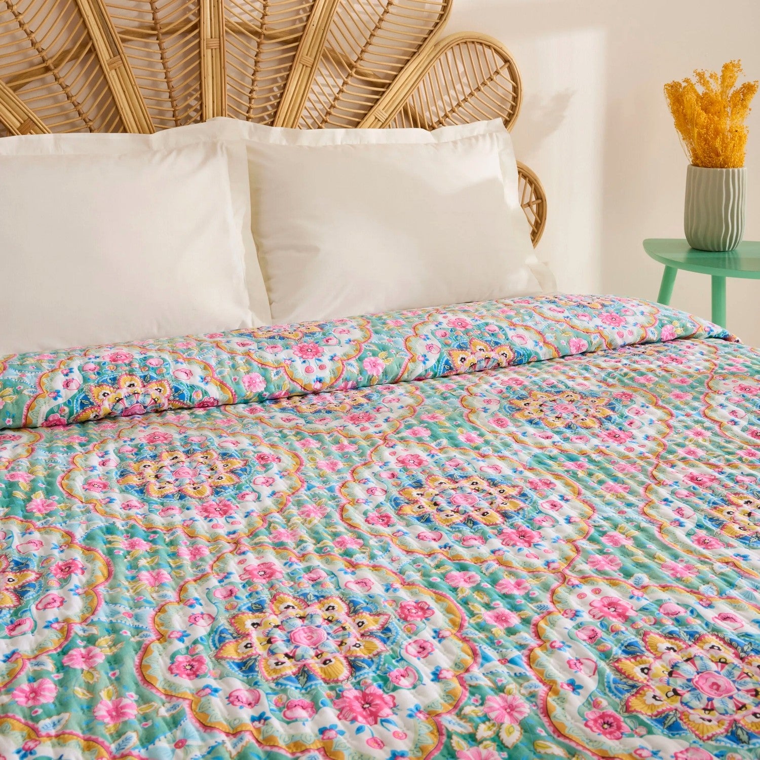 Karaca Home Luna Multi-Purpose Double Bedspread Multicolor - MALLTURK