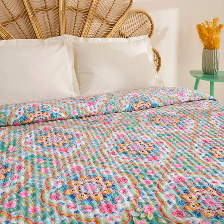 Karaca Home Luna Multi-Purpose Double Bedspread Multicolor - MALLTURK