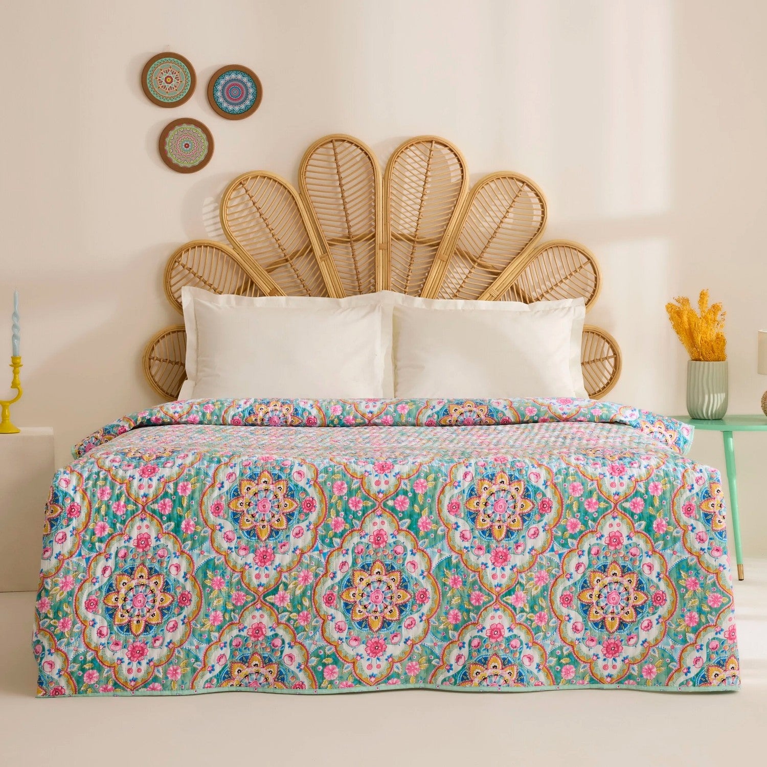 Karaca Home Luna Multi-Purpose Double Bedspread Multicolor - MALLTURK