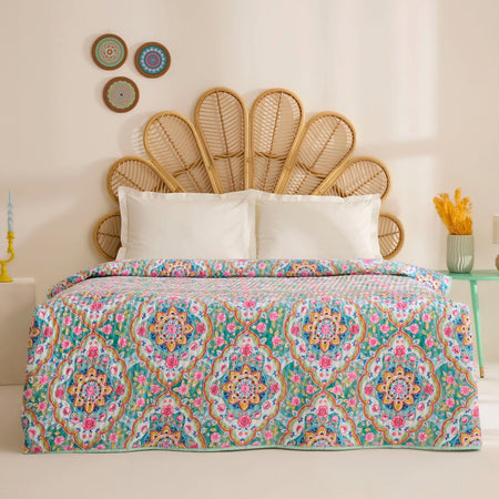 Karaca Home Luna Multi-Purpose Double Bedspread Multicolor - MALLTURK