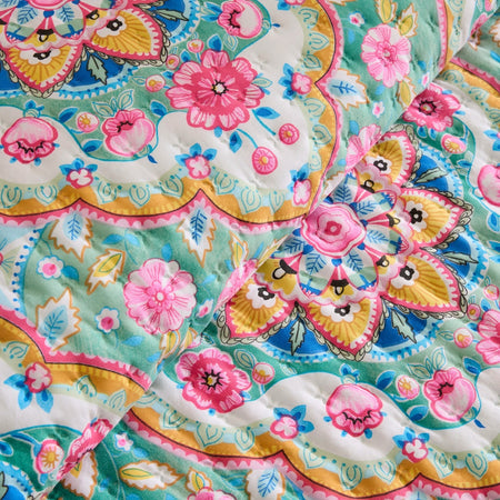 Karaca Home Luna Multi-Purpose Double Bedspread Multicolor - MALLTURK