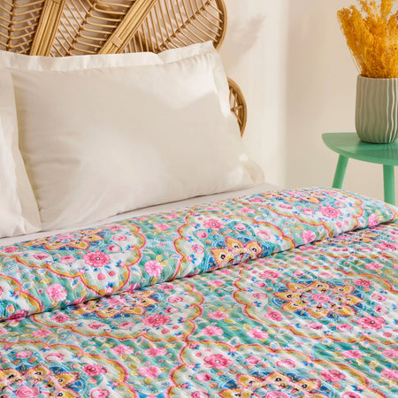 Karaca Home Luna Multi-Purpose Double Bedspread Multicolor - MALLTURK