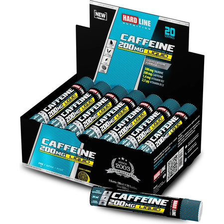 Hardline Nutrition Caffeine 200 mg Liquid, 20 Bottles (30 ml), Lemon Flavored - MALLTURK