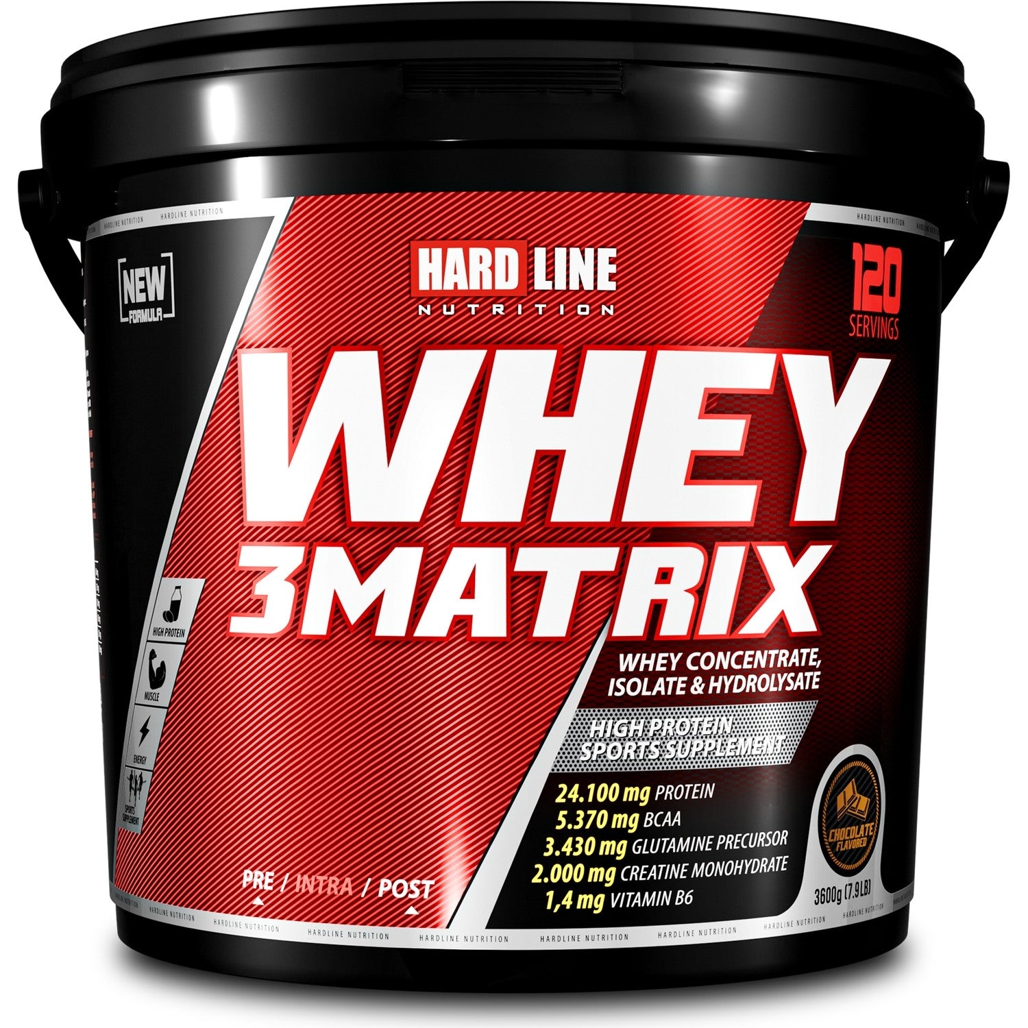 Hardline Nutrition Hardline Whey 3 Matrix Protein Powder 3600 gr Chocolate Flavored - MALLTURK