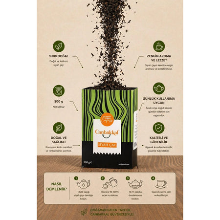 Canbakkal Mayis tea (Ilk Surgun) 500 g natural and Yumusak Icimli Turk Siyah tea - MALLTURK