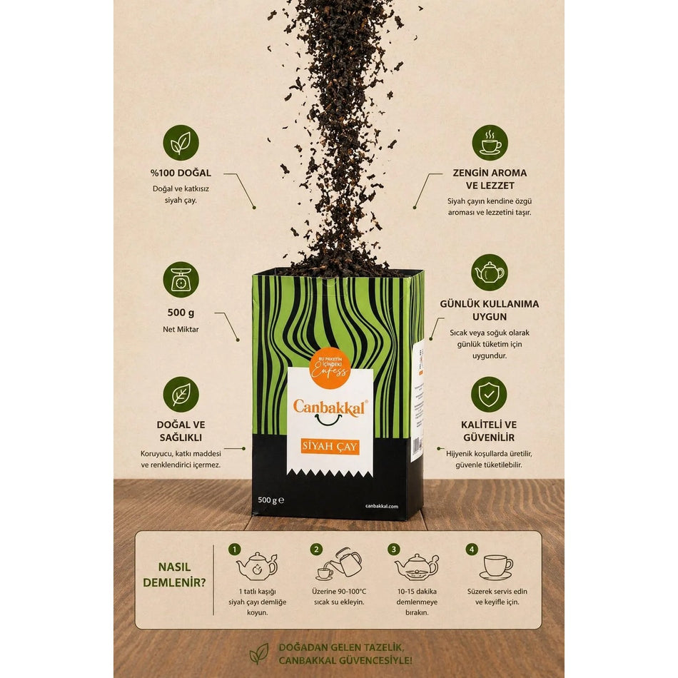 Canbakkal Mayis tea (Ilk Surgun) 500 g natural and Yumusak Icimli Turk Siyah tea - MALLTURK