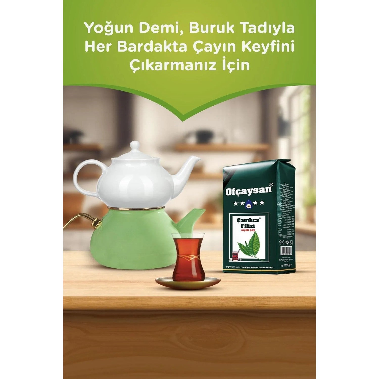 Ofcaysan Camlica Filizi loose leaf black tea 1000 g intense aroma and Kalite - MALLTURK